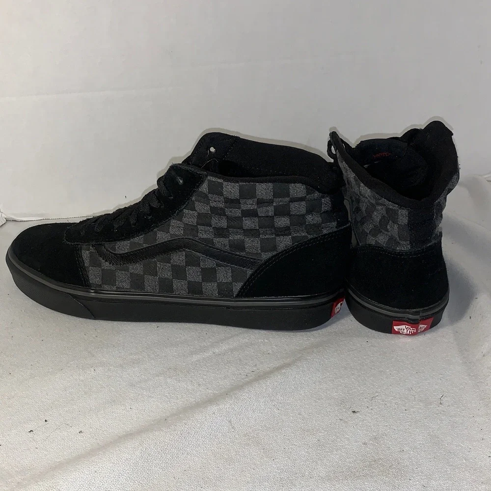 Vans Men’s Ward Hi Black & Grey Checkerboard High-Top Sneakers